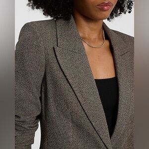 NWT Ann Taylor Textured Brown Blazer Wool Rayon Blend Button Front Blazer Sz 8